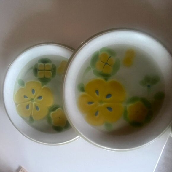 Vtg Noritake Folkstone South Pacific Dinner Plates Set Of 2 Yellow Flowers Japan - Picture 3 of 6